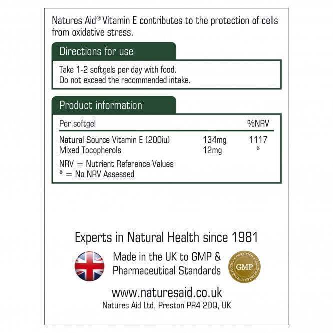 Витамин Е (Vitamin E) 200iu 60 капсули NaturesAid  Natures Aid - Nutra Best Bulgaria