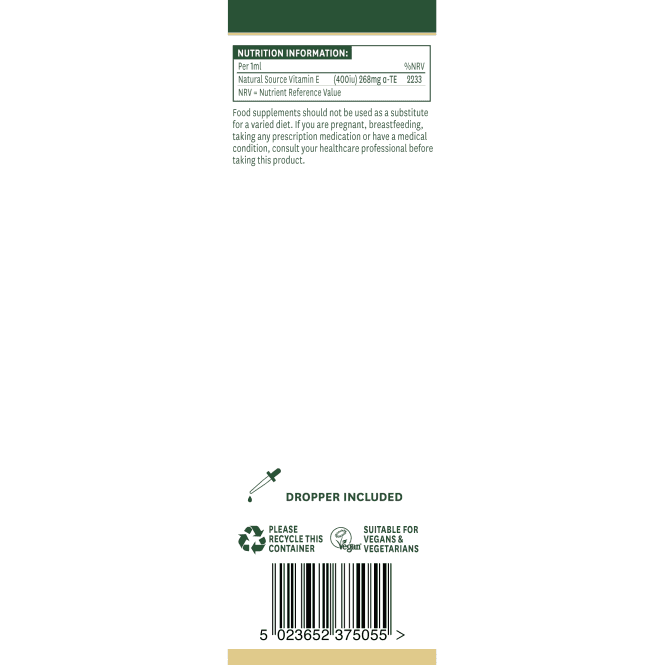 Натурален Витамин Е течен (100% Natural Vitamin E Oil) 20,000iu 50мл NaturesAid  Natures Aid - Nutra Best Bulgaria