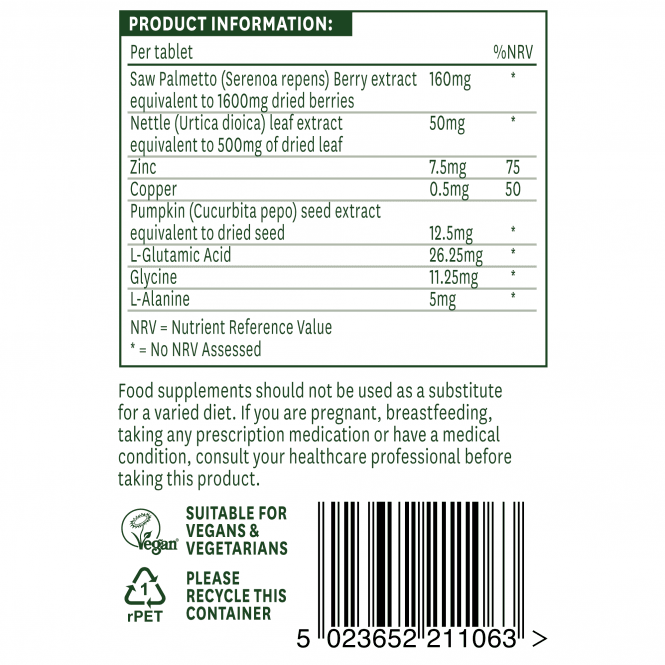 Сао Палмето Комплекс (Saw Palmetto Complex) 60 таблетки NaturesAid  Natures Aid - Nutra Best Bulgaria