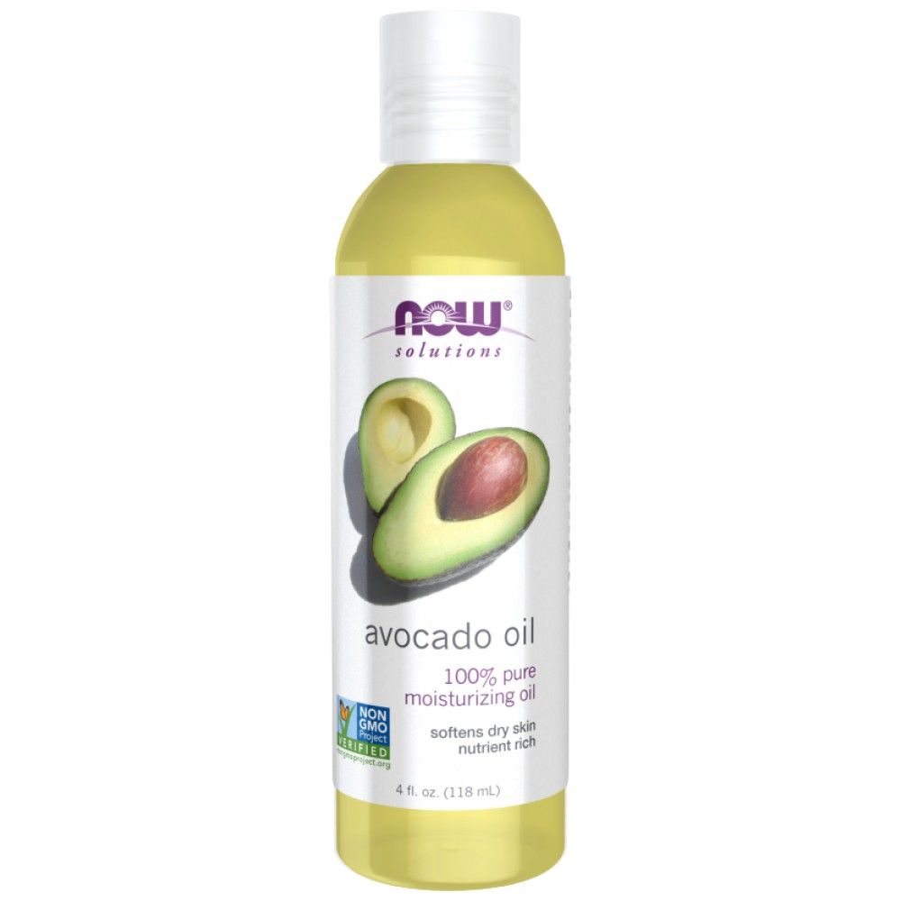 Avocado Oil | 100% Pure Moisturizing Oil - 473 мл  NOW Foods - Nutra Best Bulgaria