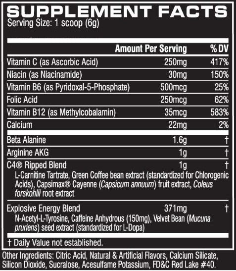 C4 Ripped Pre-Workout / 1 Serving  Cellucor - Nutra Best Bulgaria
