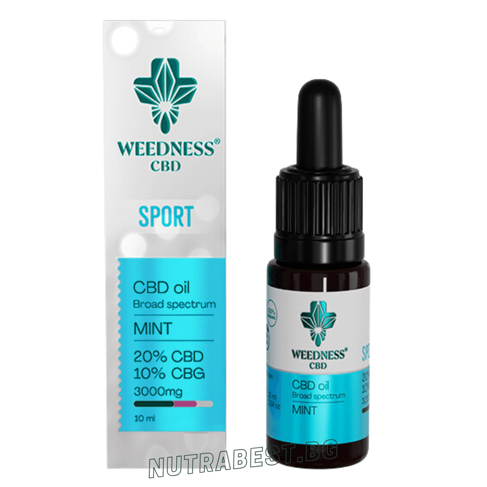 Спорт СБД масло 20% + CBG 10% широк спектър|Мента (10ml)  Weedness СБД  Weedness - Nutra Best Bulgaria