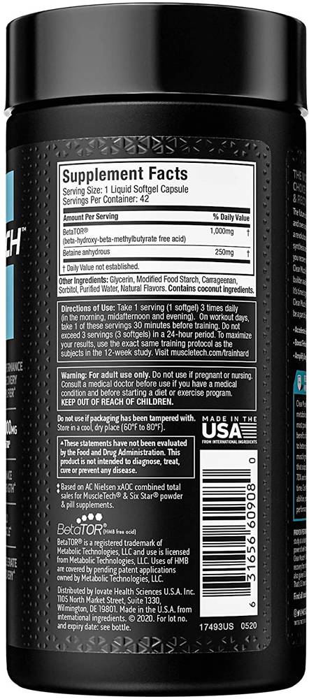 Clear Muscle | Next Gen - 84 Гел капсули  MuscleTech - Nutra Best Bulgaria