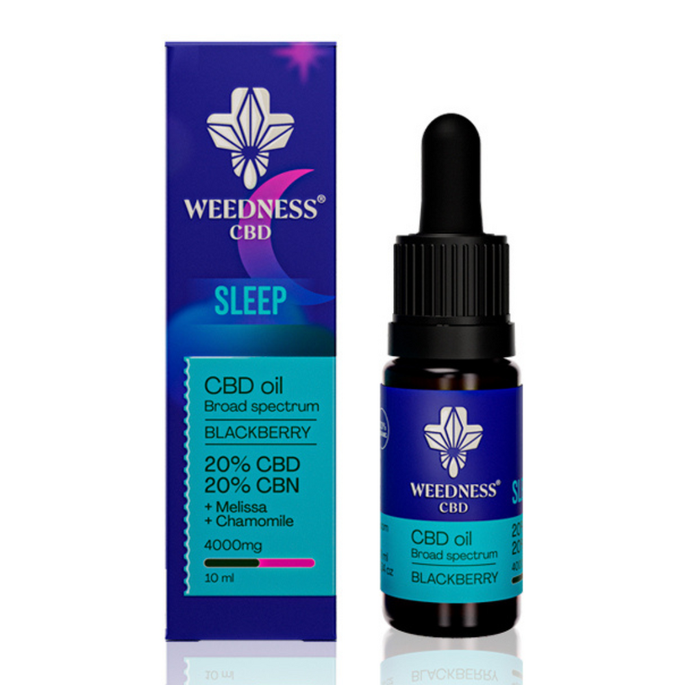 Сън СБД масло 20% + СБН 20% Широк спектър |Къпина (10ml)  Weedness - Nutra Best Bulgaria