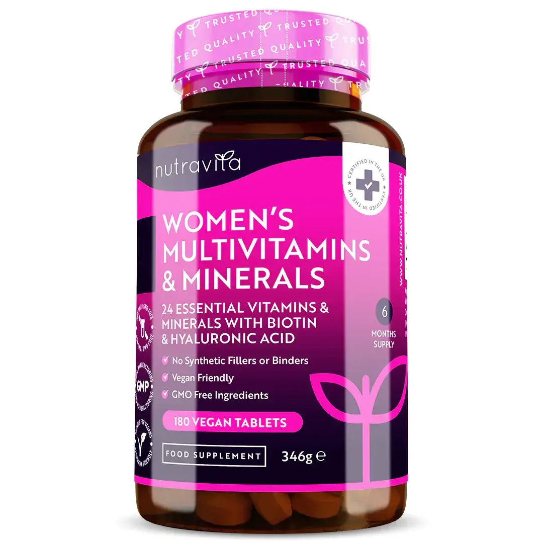 Women's Multivitamins with Biotin and Hyaluronic Acid 180 Vegan Tablets  Nutravita - Nutra Best Bulgaria
