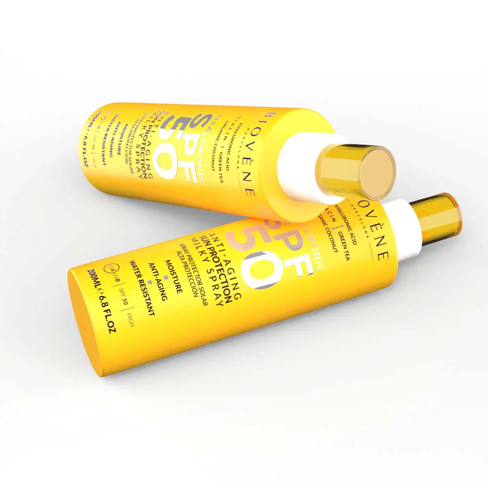 Слънцезащита за лице и тяло SPF 50 с хиалуронова киселина против стареене - 200 мл  Biovène Barcelona - Nutra Best Bulgaria