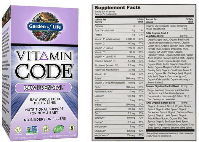 Vitamin Code / RAW Prenatal - 180 капсули  Garden Of Life - Nutra Best Bulgaria