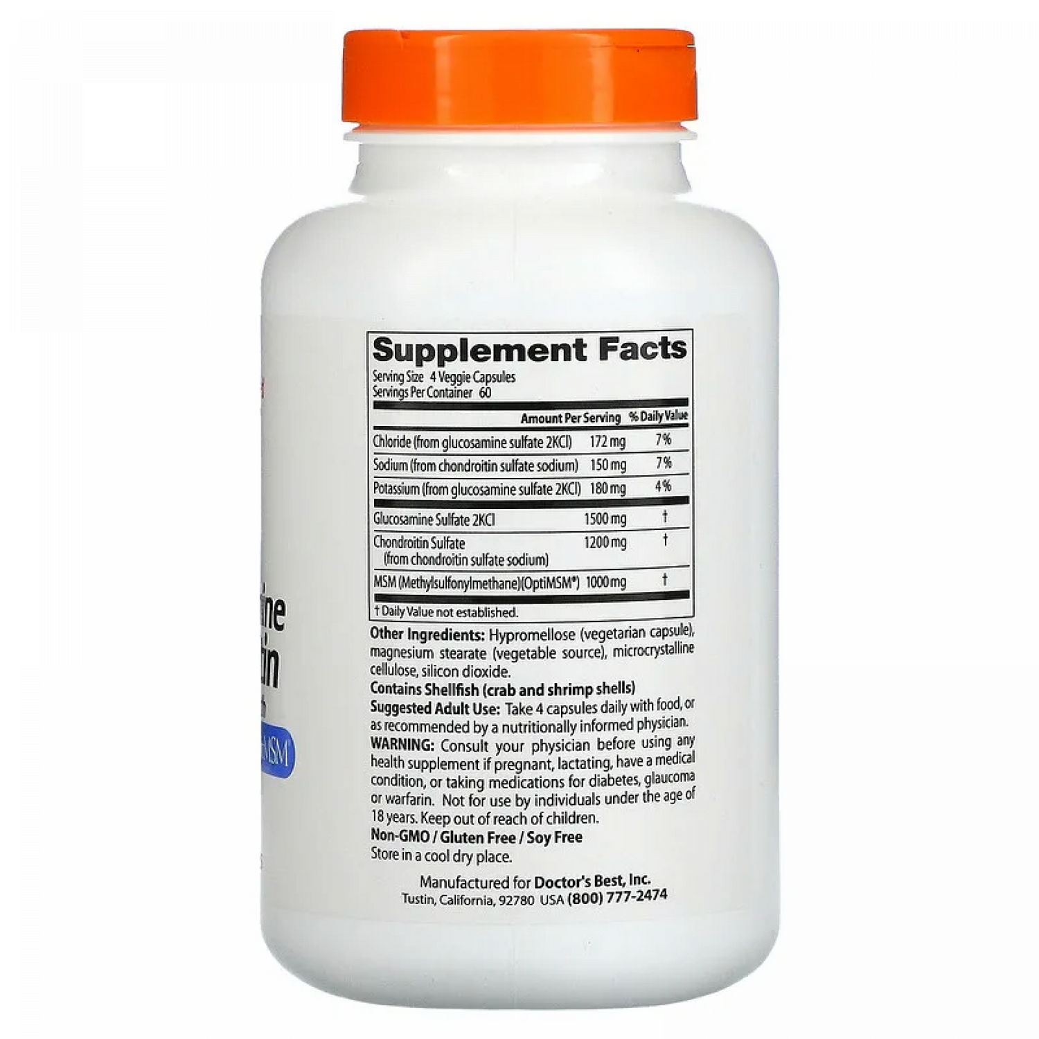 BEST Glucosamine Chondroitin & MSM - 240 капсули  Doctor’s Best - Nutra Best Bulgaria