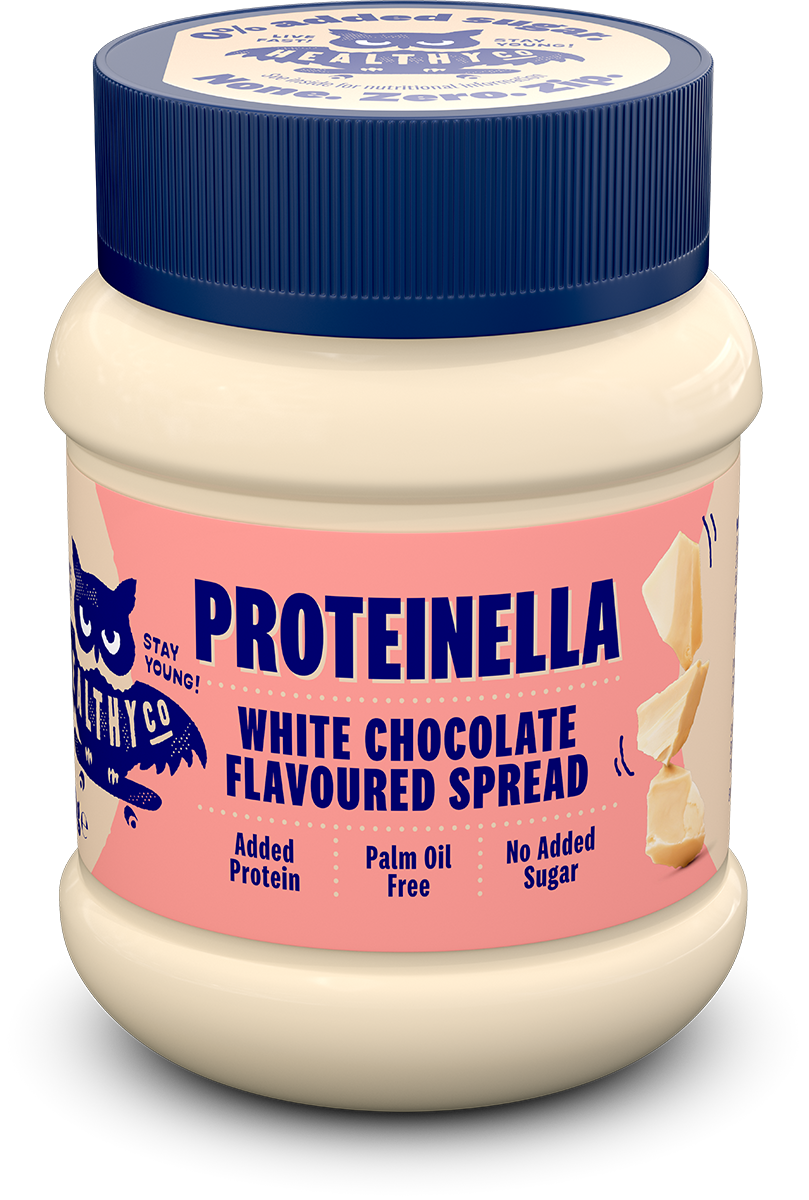 Proteinella Бял Шоколад 400 гр. - течен бял шоколад без добавена захар и без палмово олио  HealthyCo - Nutra Best Bulgaria