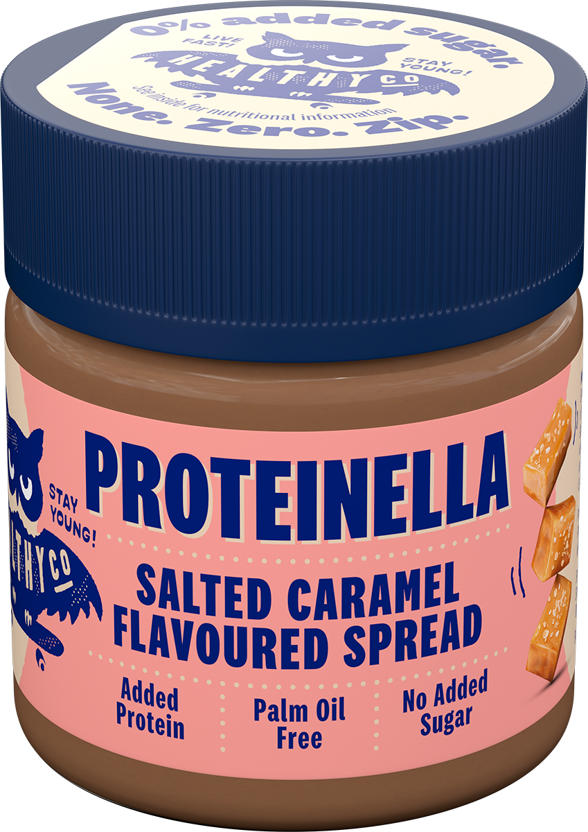 Proteinella Солен Карамел 200 гр. - без добавена захар и без палмово олио  HealthyCo - Nutra Best Bulgaria