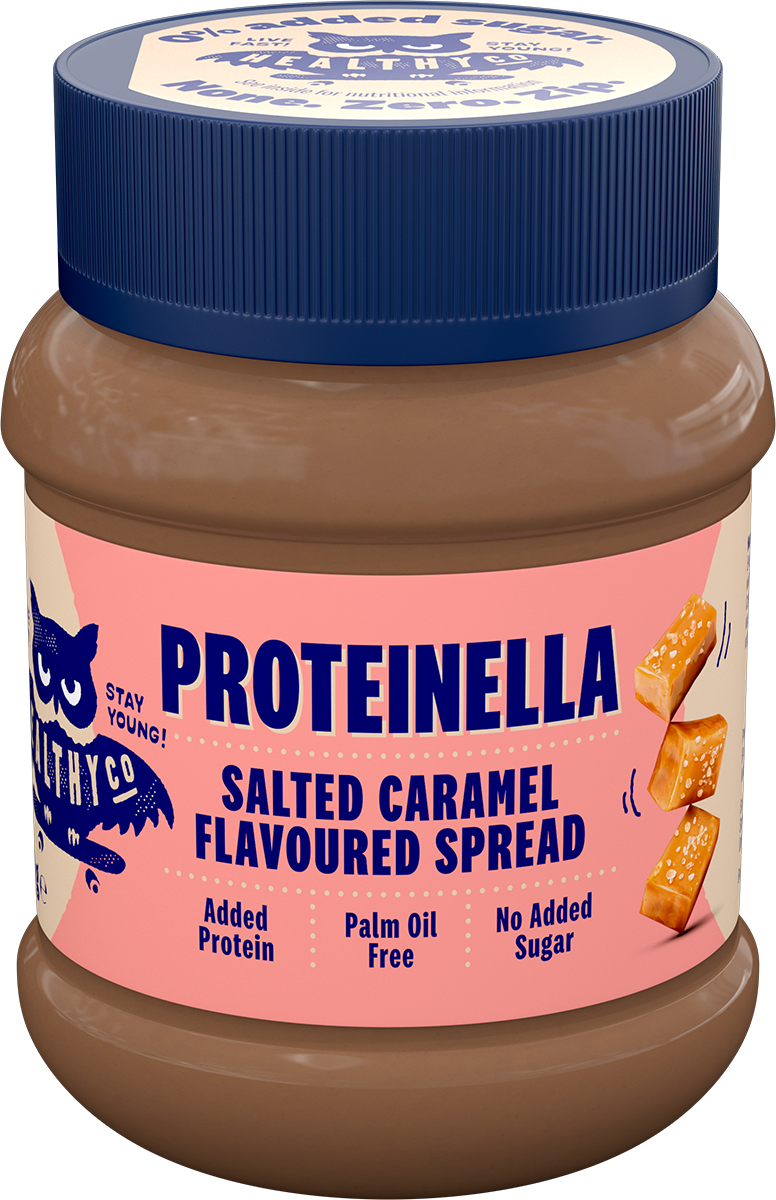 Proteinella Солен Карамел 400 гр. - без добавена захар и без палмово олио  HealthyCo - Nutra Best Bulgaria