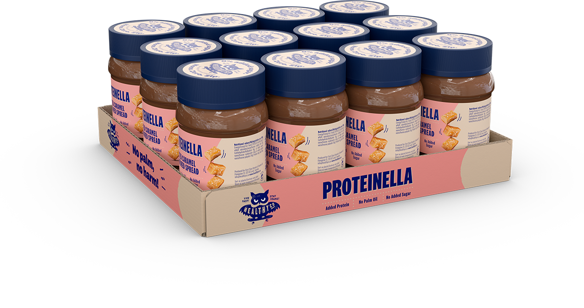 Proteinella Солен Карамел 400 гр. - без добавена захар и без палмово олио  HealthyCo - Nutra Best Bulgaria