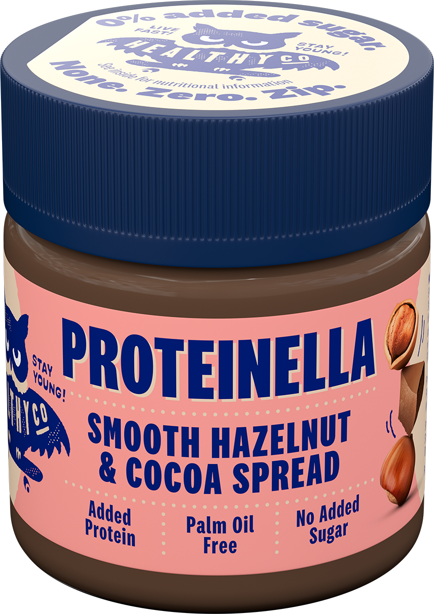 Proteinella Лешник и какао 200 гр. - течен шоколад без добавена захар и без палмово олио  HealthyCo - Nutra Best Bulgaria