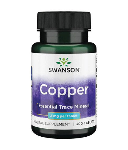 Copper 2 mg - 300 Таблетки  Swanson - Nutra Best Bulgaria