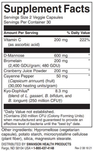 Supplement for Urinary Tract Health - 60 капсули  Swanson - Nutra Best Bulgaria