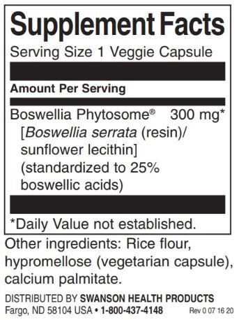 Boswellia Phytosome - Standardized 300 mg / 60 Vcaps - 0  Swanson - Nutra Best Bulgaria