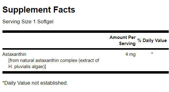 Astaxanthin 4 mg - 60 Гел капсули  Swanson - Nutra Best Bulgaria