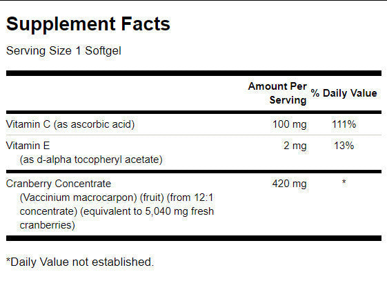 Super Strength Cranberry Concentrate 420 mg - 60 Гел капсули  Swanson - Nutra Best Bulgaria