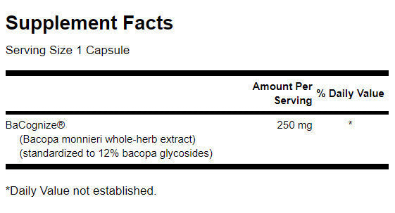 Bacopa Monnieri Extract BaCognize - 90 капсули  Swanson - Nutra Best Bulgaria