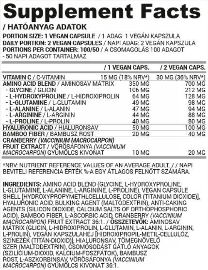 Vegan Collagen Support / with Hyaluronic Acid and Amino Acids - 100 капсули  Nutriversum - Nutra Best Bulgaria