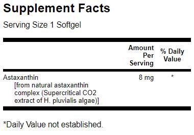 Astaxanthin 8 mg 30 Гел капсули  Swanson - Nutra Best Bulgaria