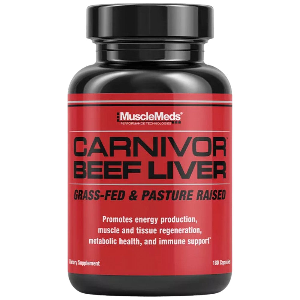 Beef Liver | Grass-Fed & Pasture Raised - 180 капсули  Muscle Meds - Nutra Best Bulgaria