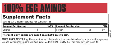 100% Egg Amino 250 Таблетки  Universal Nutrition - Nutra Best Bulgaria