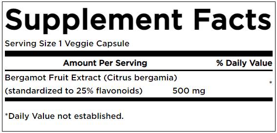 Bergamot Extract 500 mg - 30 капсули  Swanson - Nutra Best Bulgaria