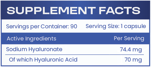 HYALURONIC ACID 70 mg - 90 Capsules  HS LABS - Nutra Best Bulgaria