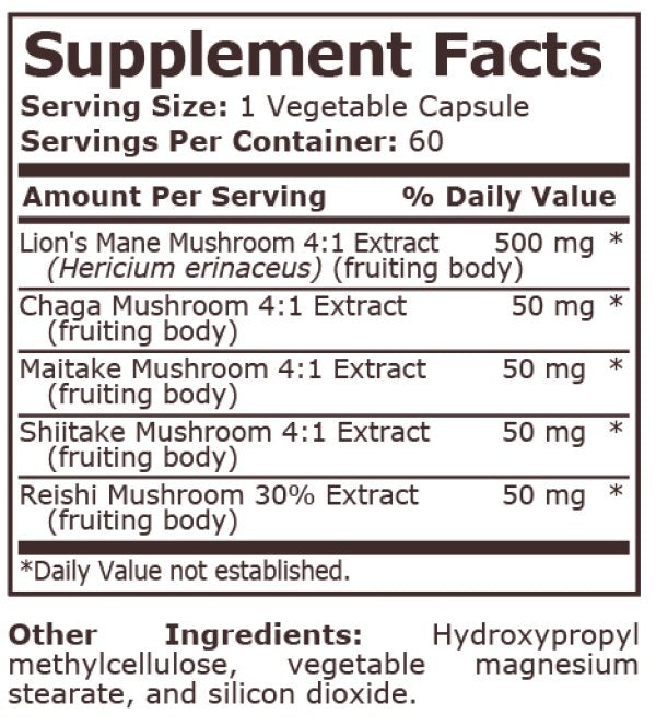 LION'S MANE COMPLEX - 60 Veg Capsules  Pure Nutrition - Nutra Best Bulgaria