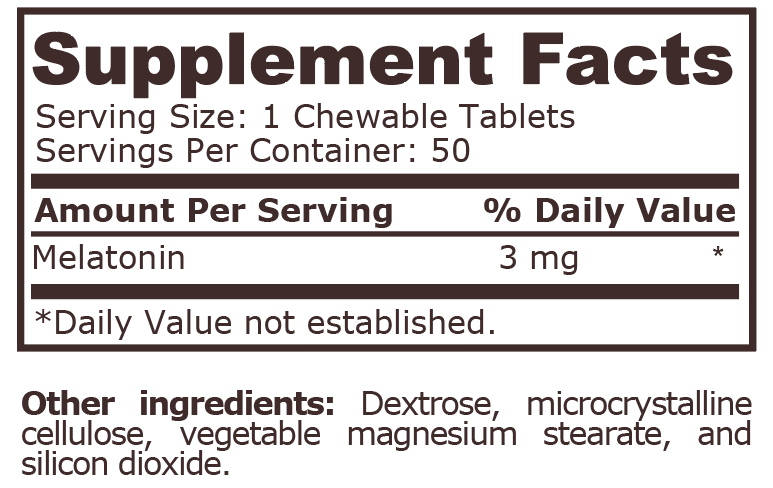 Melatonin 3 mg - 100 таблетки  Pure Nutrition - Nutra Best Bulgaria