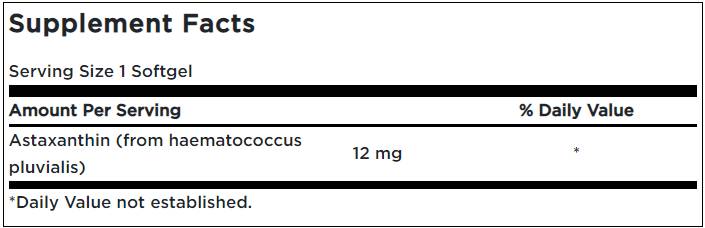 Astaxanthin 12 mg - 30 Гел капсули  Swanson - Nutra Best Bulgaria