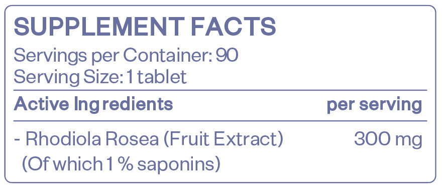 RHODIOLA 1% EXTRACT 300 mg - 90 Tablets  HS LABS - Nutra Best Bulgaria
