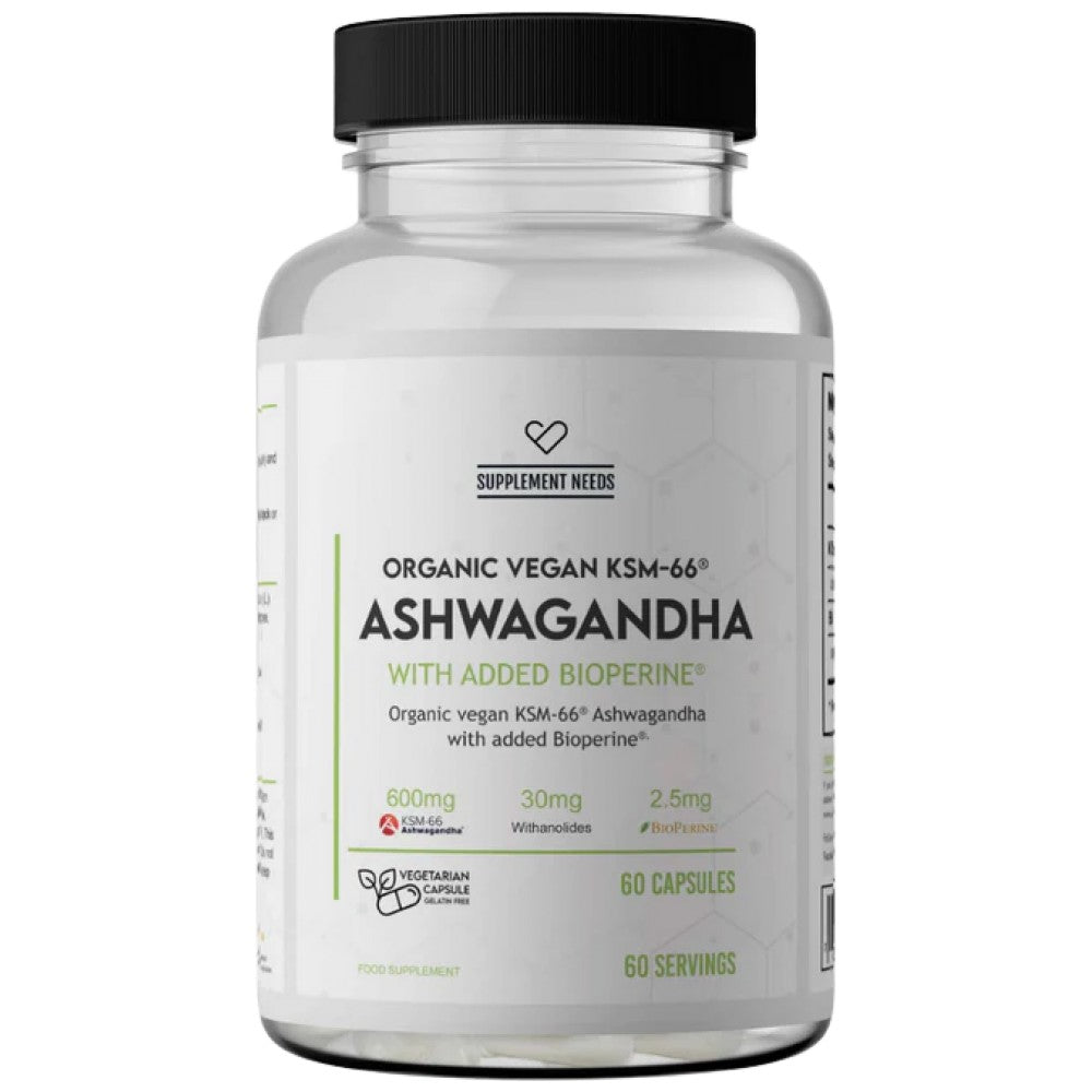 Ashwagandha KSM-66 600 mg - 60 капсули  Supplement Needs - Nutra Best Bulgaria