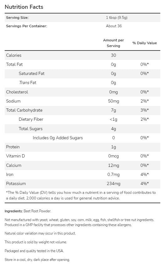 Beet Root Powder - 340 грама  NOW Foods - Nutra Best Bulgaria