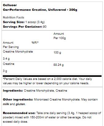 COR Performance CREATINE - 306 грама  Преоценени - Nutra Best Bulgaria