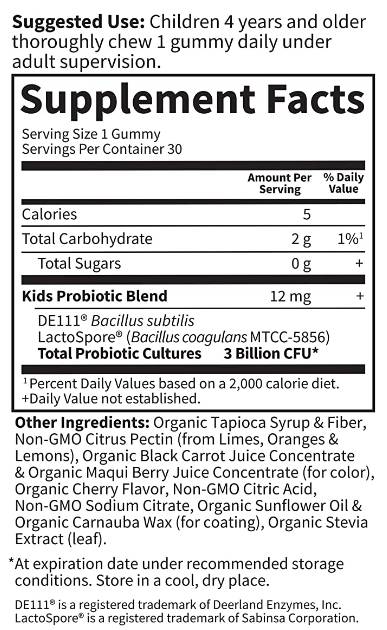 Kids Probiotic 3 Billion CFU | Digestive & Immune Health - 30 желирани бонбони  Garden Of Life - Nutra Best Bulgaria