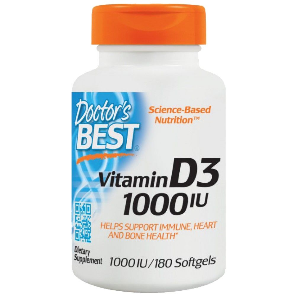 BEST Vitamin D3 1000 IU - 180 Гел капсули  Doctor’s Best - Nutra Best Bulgaria