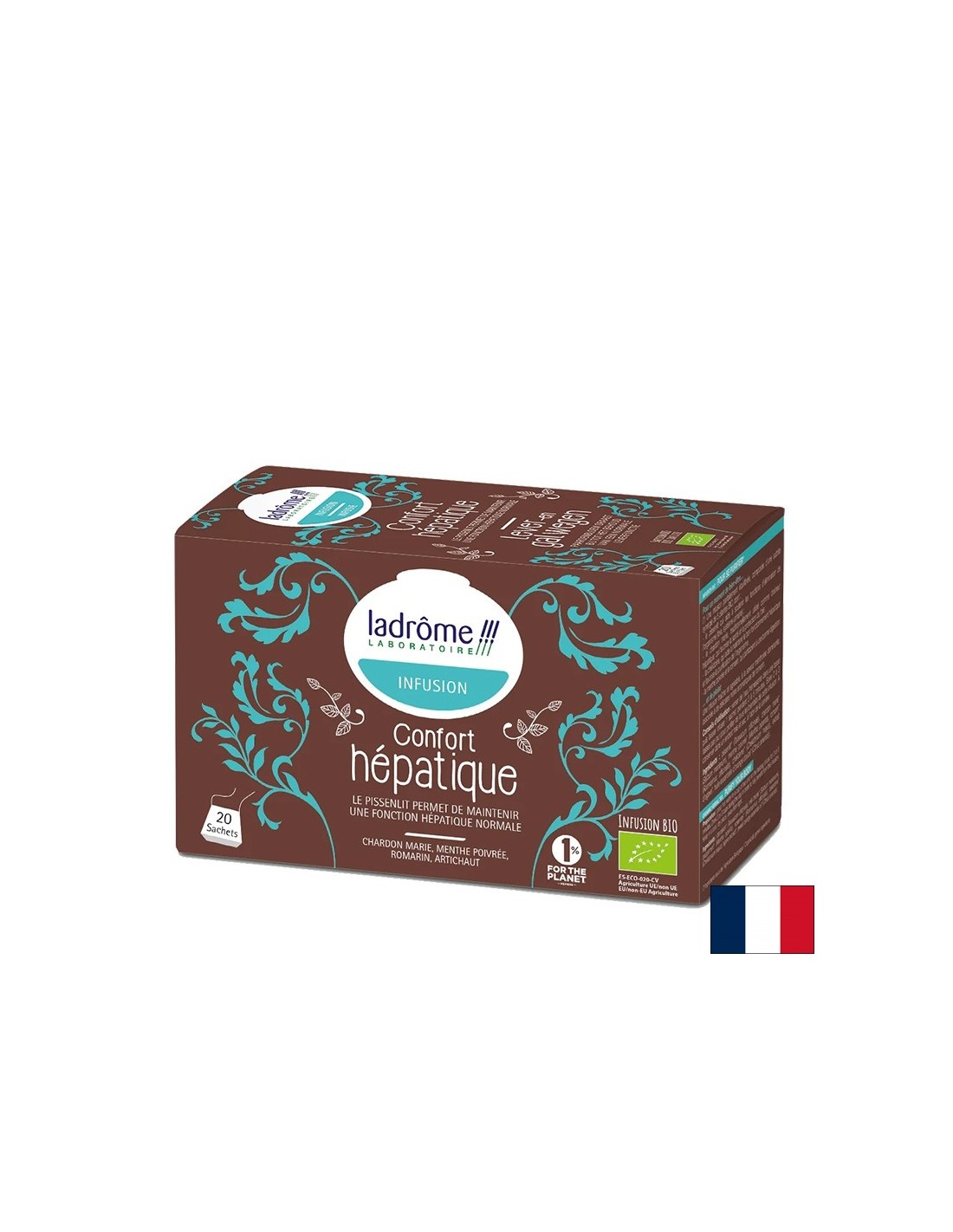 Билков чай за черен дроб БИО, 20 филтърни пакетчета  Ladrome Laboratoire - Nutra Best Bulgaria