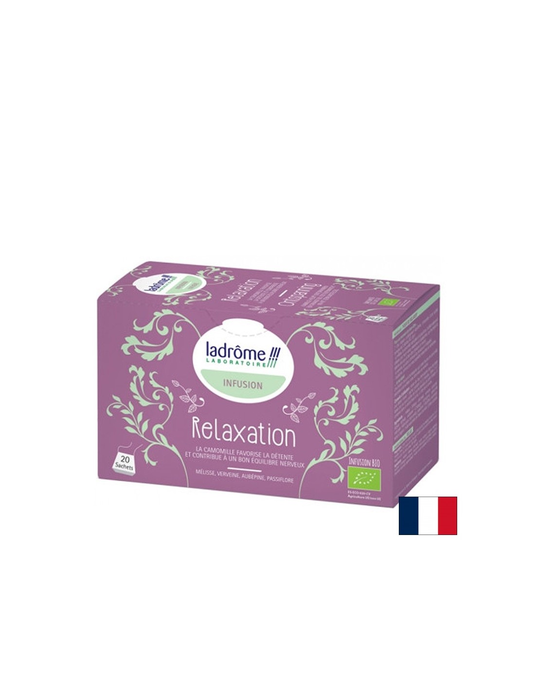 Билков чай за релакс и спокоен сън БИО, 20 филтърни пакетчета  Ladrome Laboratoire - Nutra Best Bulgaria