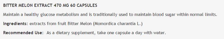 Bitter Melon Extract 470 mg - 60 капсули  Bioherba - Nutra Best Bulgaria