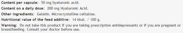 Hyaluronic Acid 50 mg - 60 капсули  Bioherba - Nutra Best Bulgaria