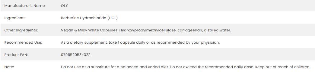 Berberine HCL 500 mg - 60 капсули  Supplement Needs - Nutra Best Bulgaria