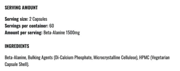 Beta-Alanine 1500 - 120 капсули  Applied Nutrition - Nutra Best Bulgaria