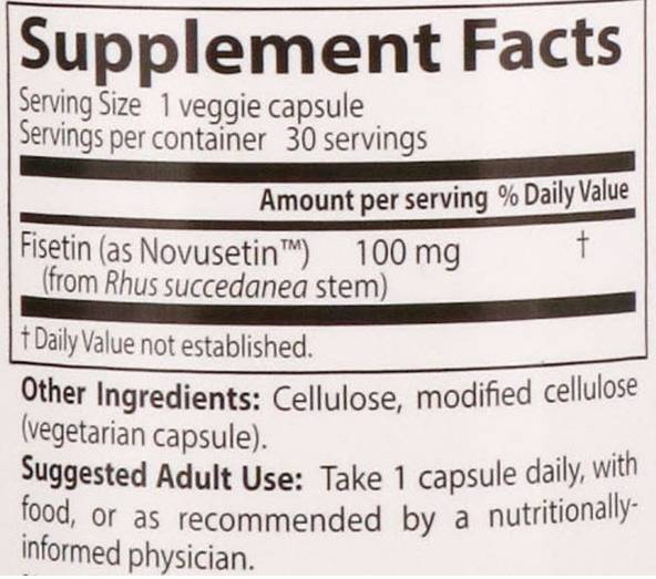 Fisetin 100 mg - 30 капсули  Doctor’s Best - Nutra Best Bulgaria