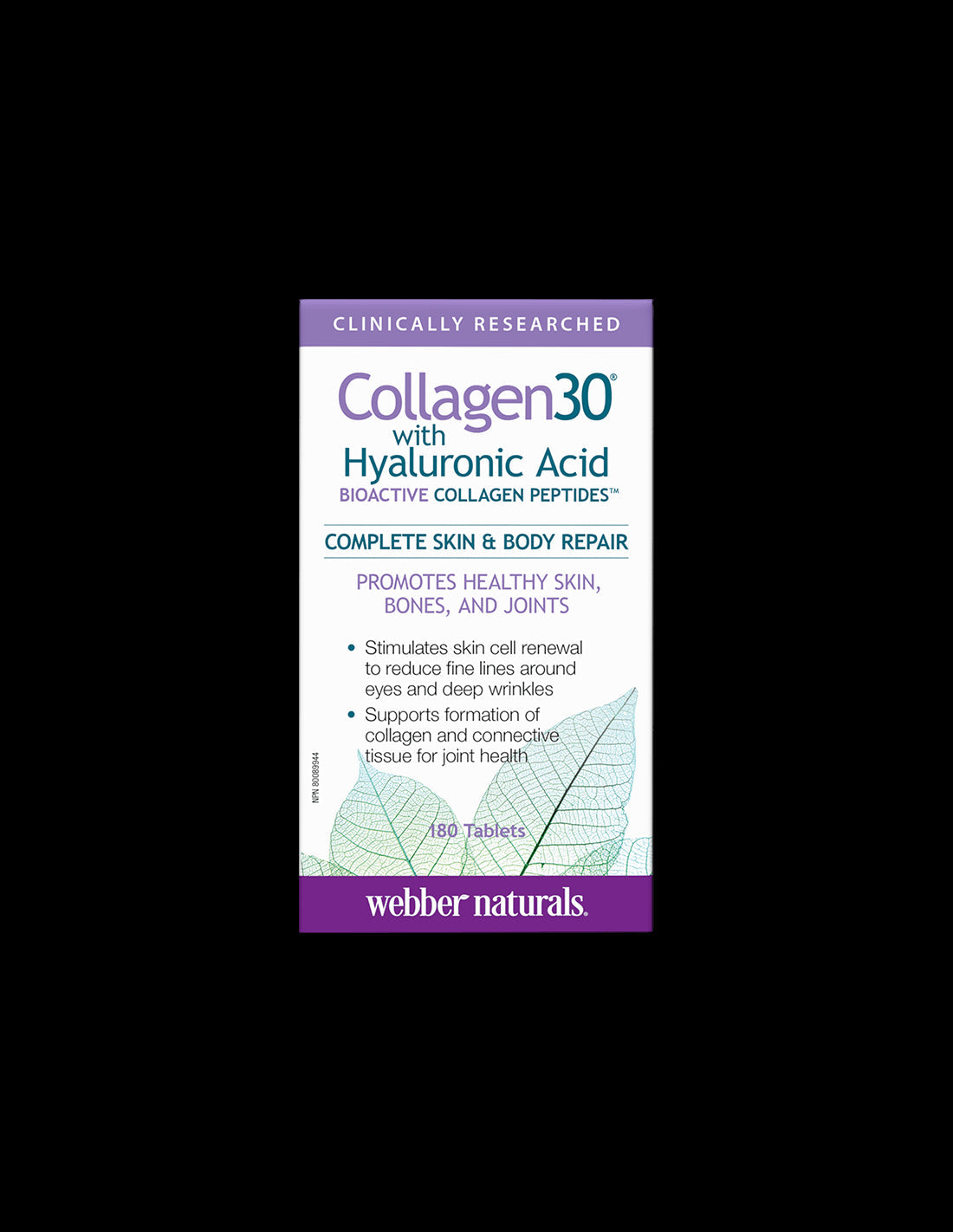 Collagen30® with Hyaluronic Acid / Колаген (биоактивни колагенови пептиди) с хиалуронова киселина, 180 таблетки Webber Naturals  Webber Naturals - Nutra Best Bulgaria