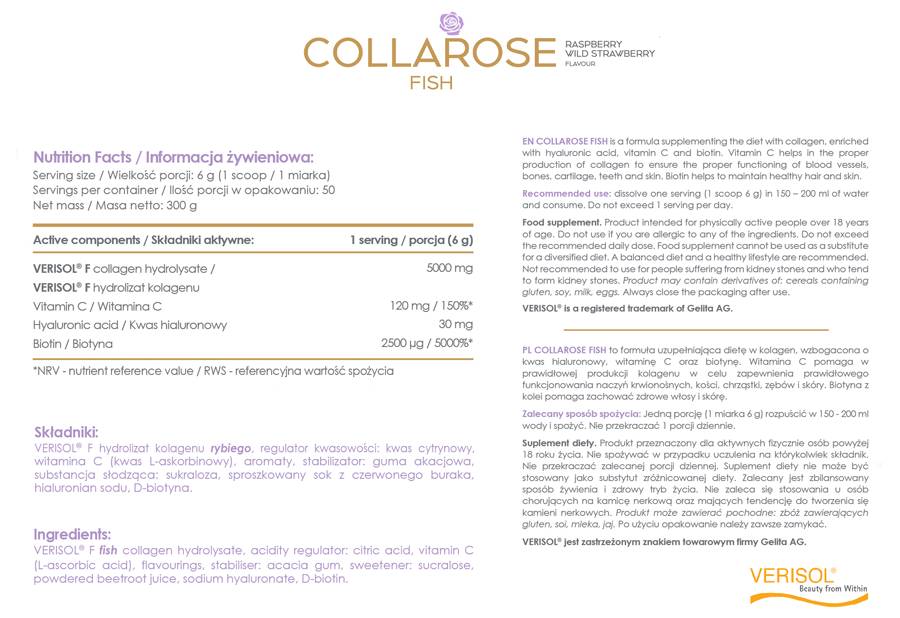 AllDeynn | CollaRose Fish - Marine Collagen with Hyaluronic Acid - 300 грама  AllNutrition - Nutra Best Bulgaria