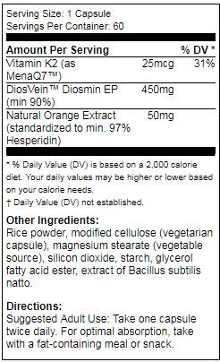 BEST Vein Support featuring DiosVein - 60 капсули  Doctor’s Best - Nutra Best Bulgaria