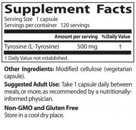 BEST L-Tyrosine 500 mg - 120 капсули  Doctor’s Best - Nutra Best Bulgaria