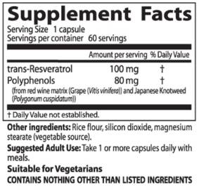 Trans-Resveratrol 100 mg | with ResVinol-25 - 60 капсули  Doctor’s Best - Nutra Best Bulgaria